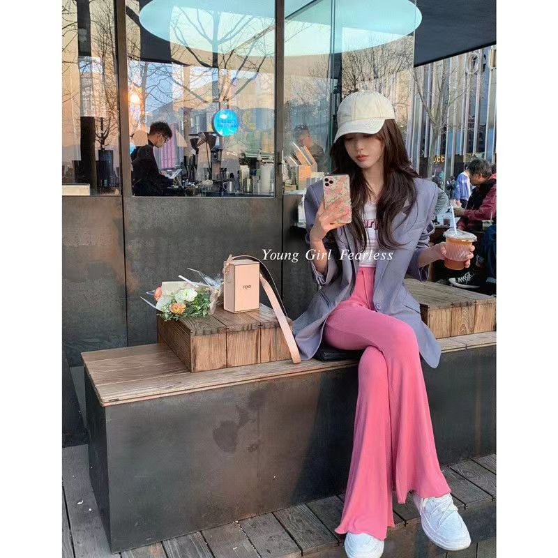 Everose - Mid Rise Plain Flared Pants