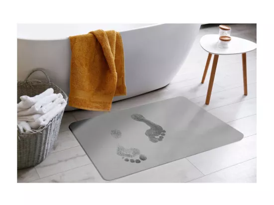Tapis de Bain 40 x 60 cm Diatonella Gris - Diatomite