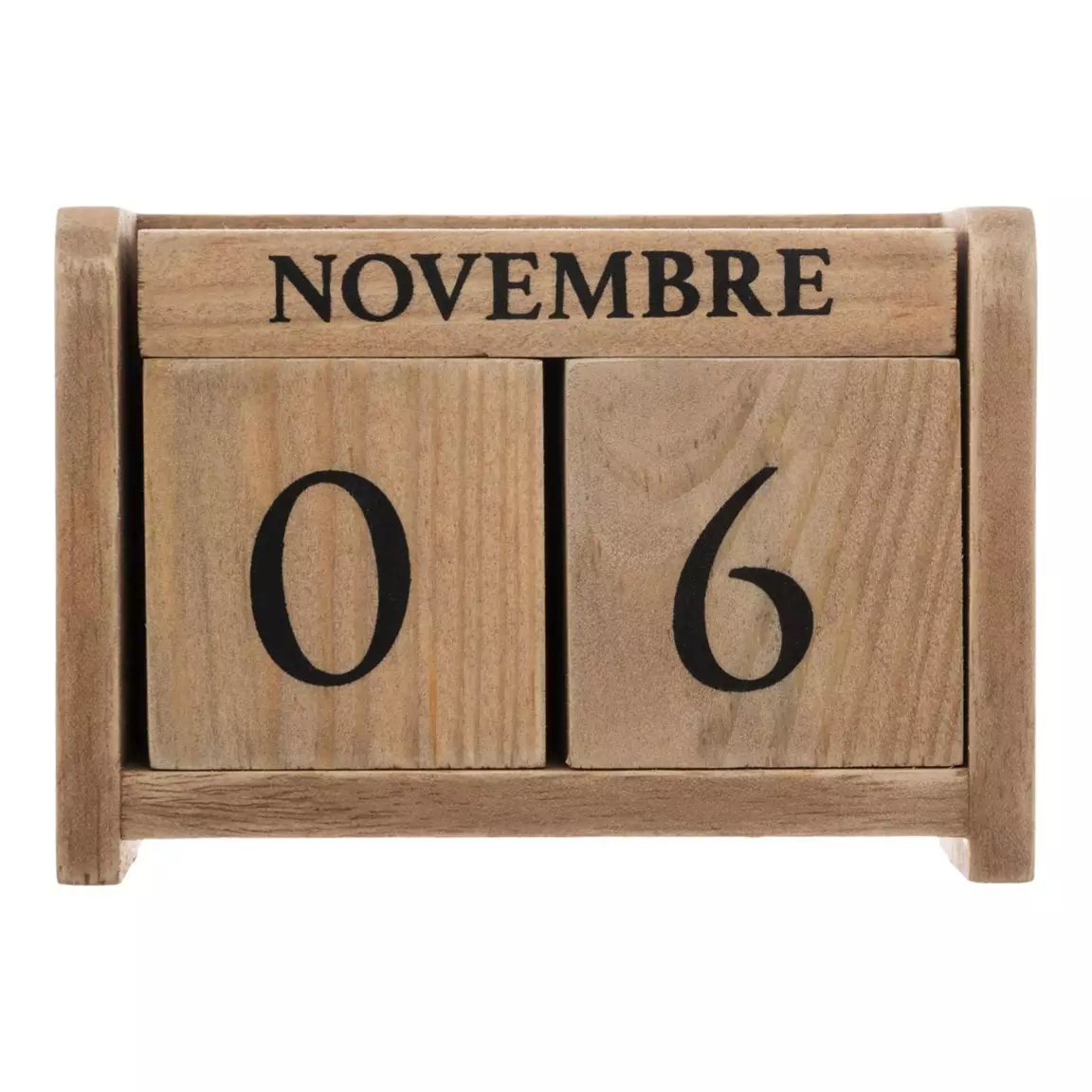 Calendrier perpetuel en bois (H7,5 cm) Colonial