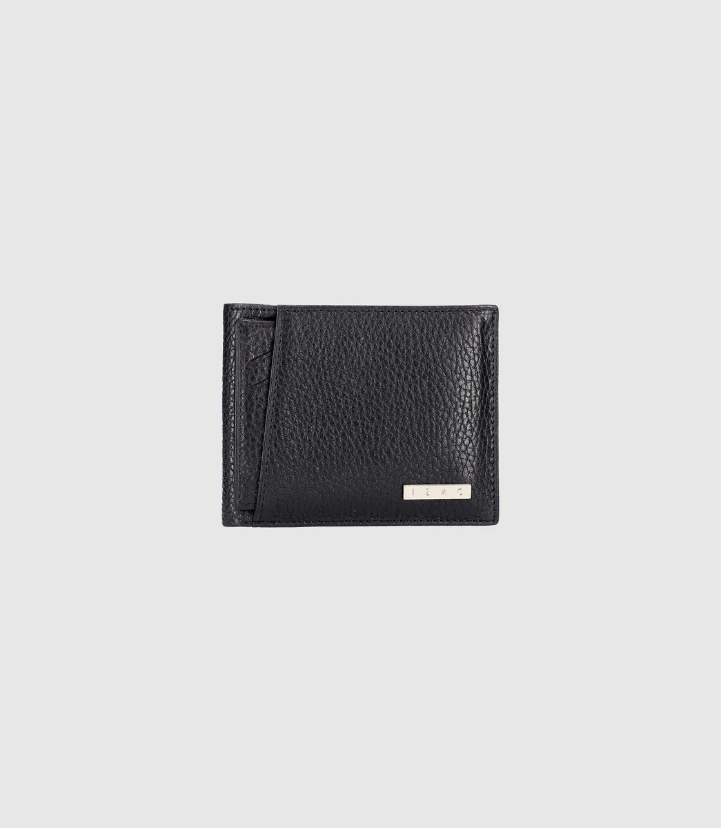 Portefeuille avec porte cartes en cuir noir WATT
