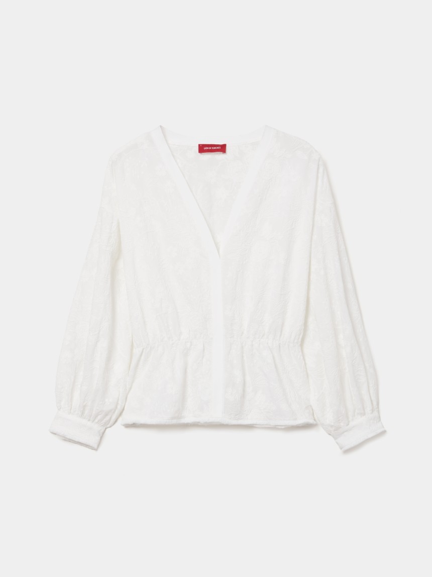 Blusa em algodão com bordados
