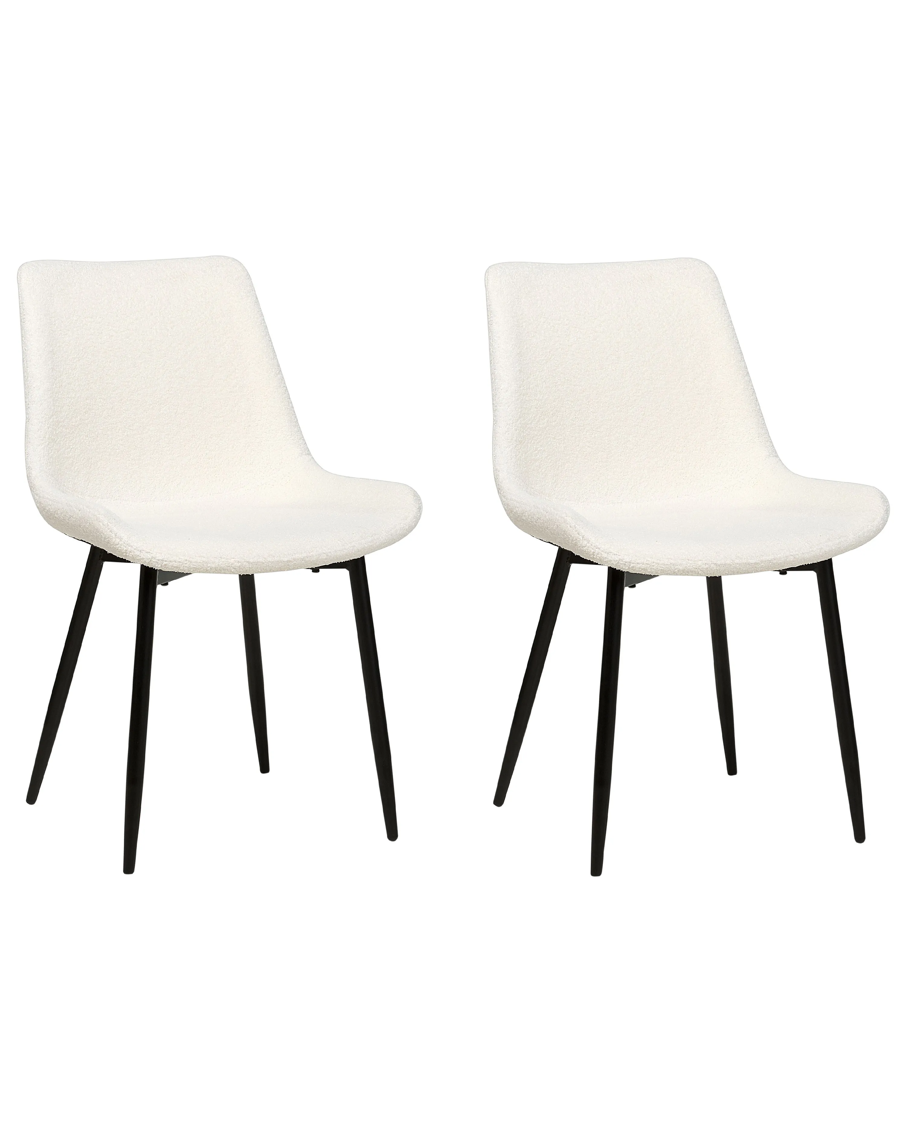 Set van 2 eetkamerstoelen AVILLA Bouclé Wit