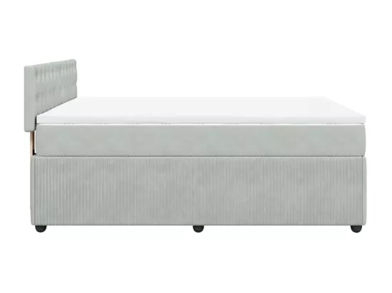 Sommier à lattes de lit et matelas Gris clair 140x190cm Velours
