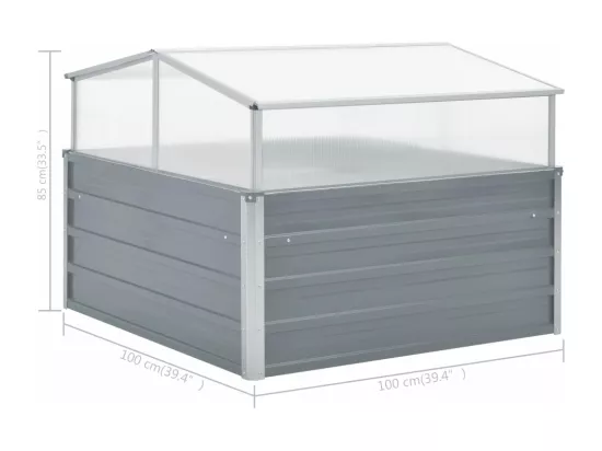 Serre 100 x 100 x 85 cm Grise Acier galvanisé