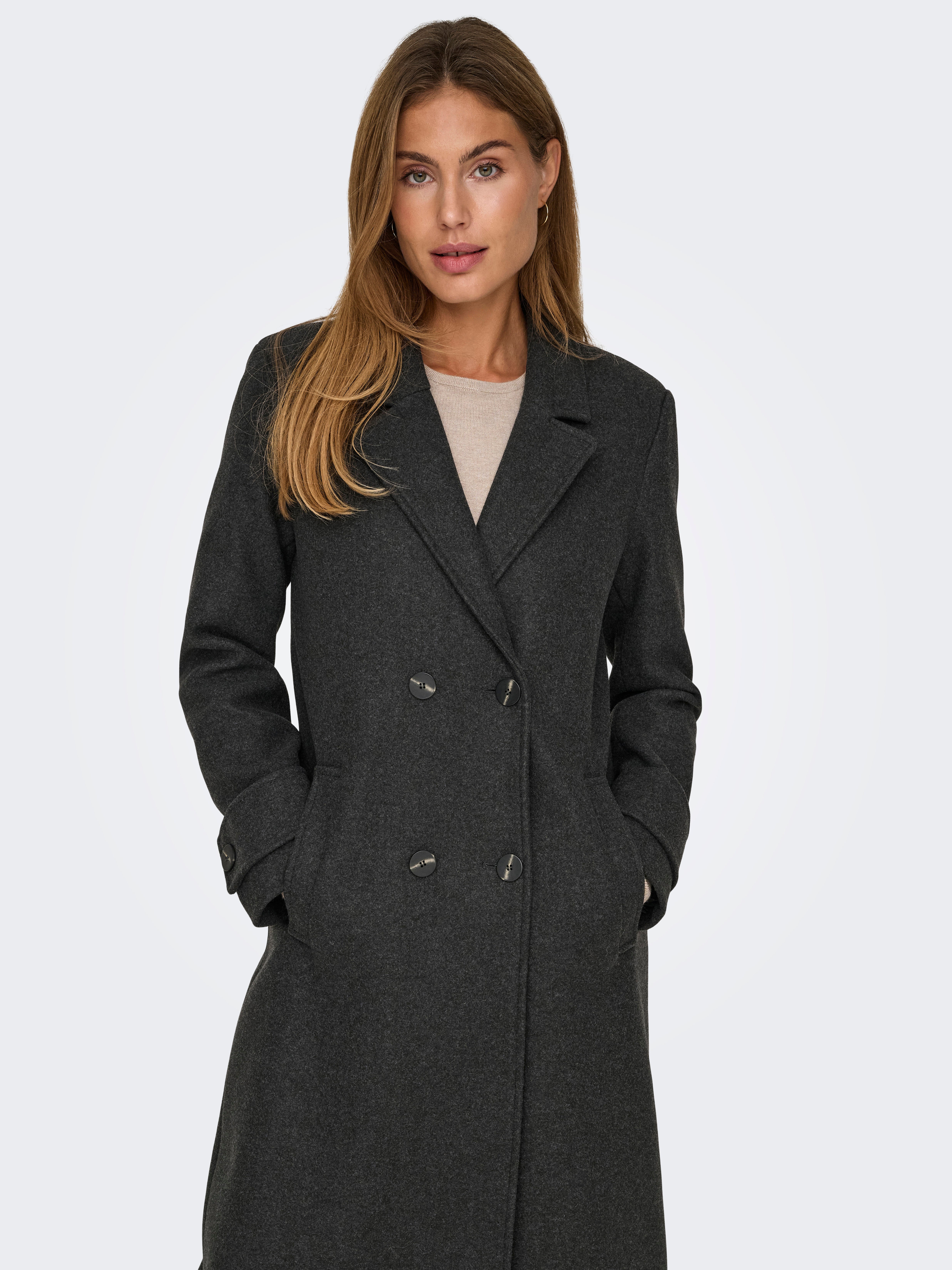 ONLAUGUSTA Mantel Dark Grey Melange
