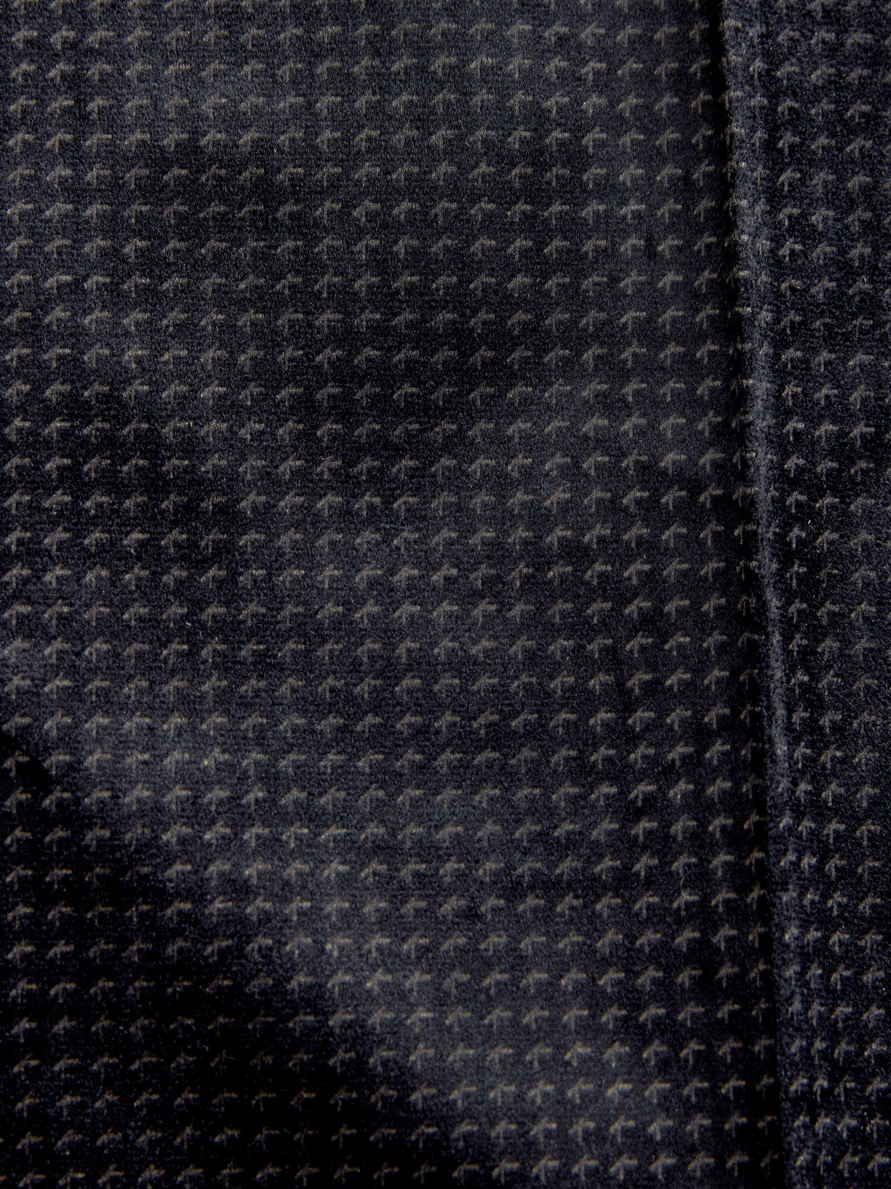 Zwart/goud - Slim Fit Velvet Printed Tuxedo Trousers With Side Tape Detail