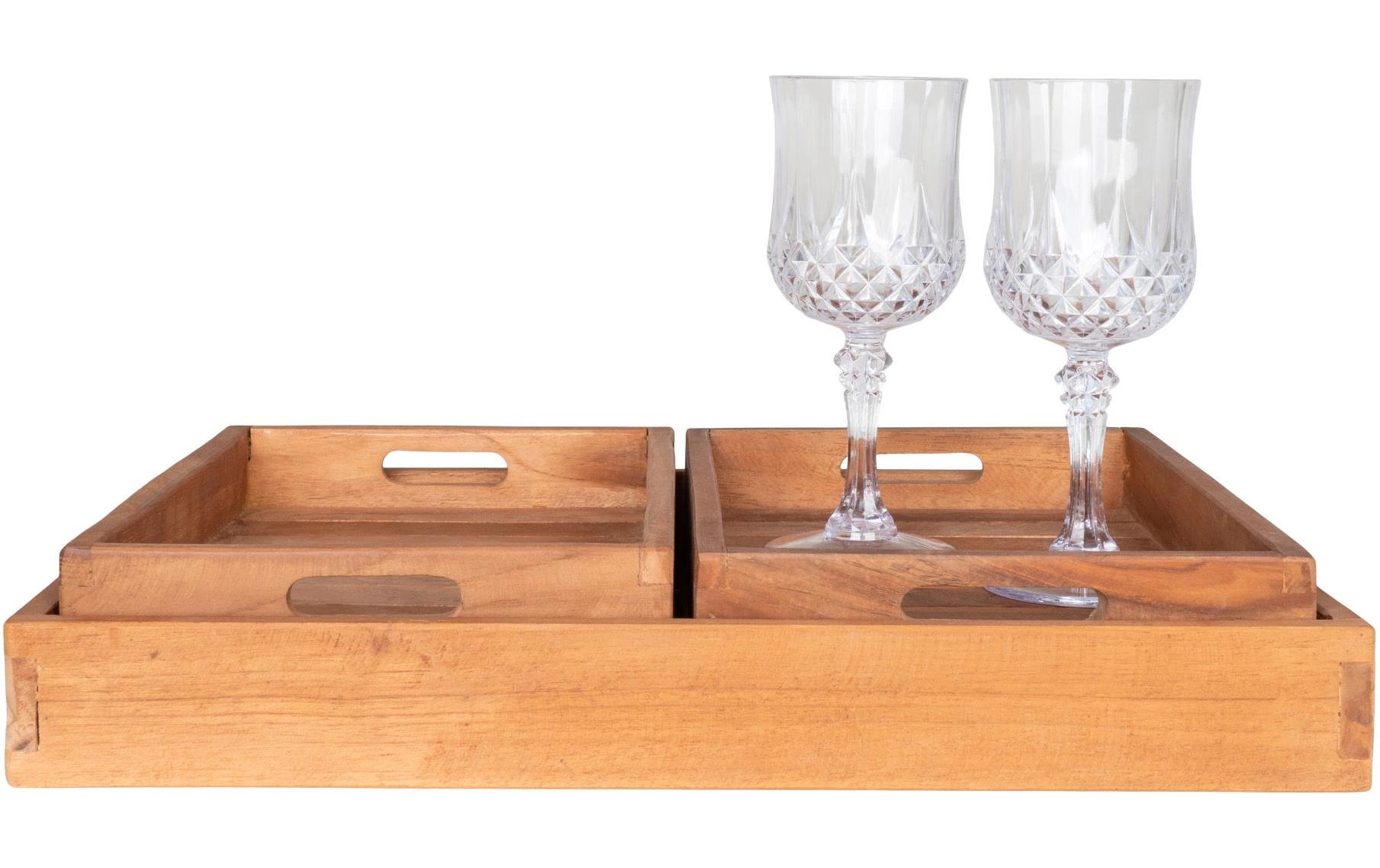 Serviertablett Faro 3-er Set, BraunServiertablett-Set