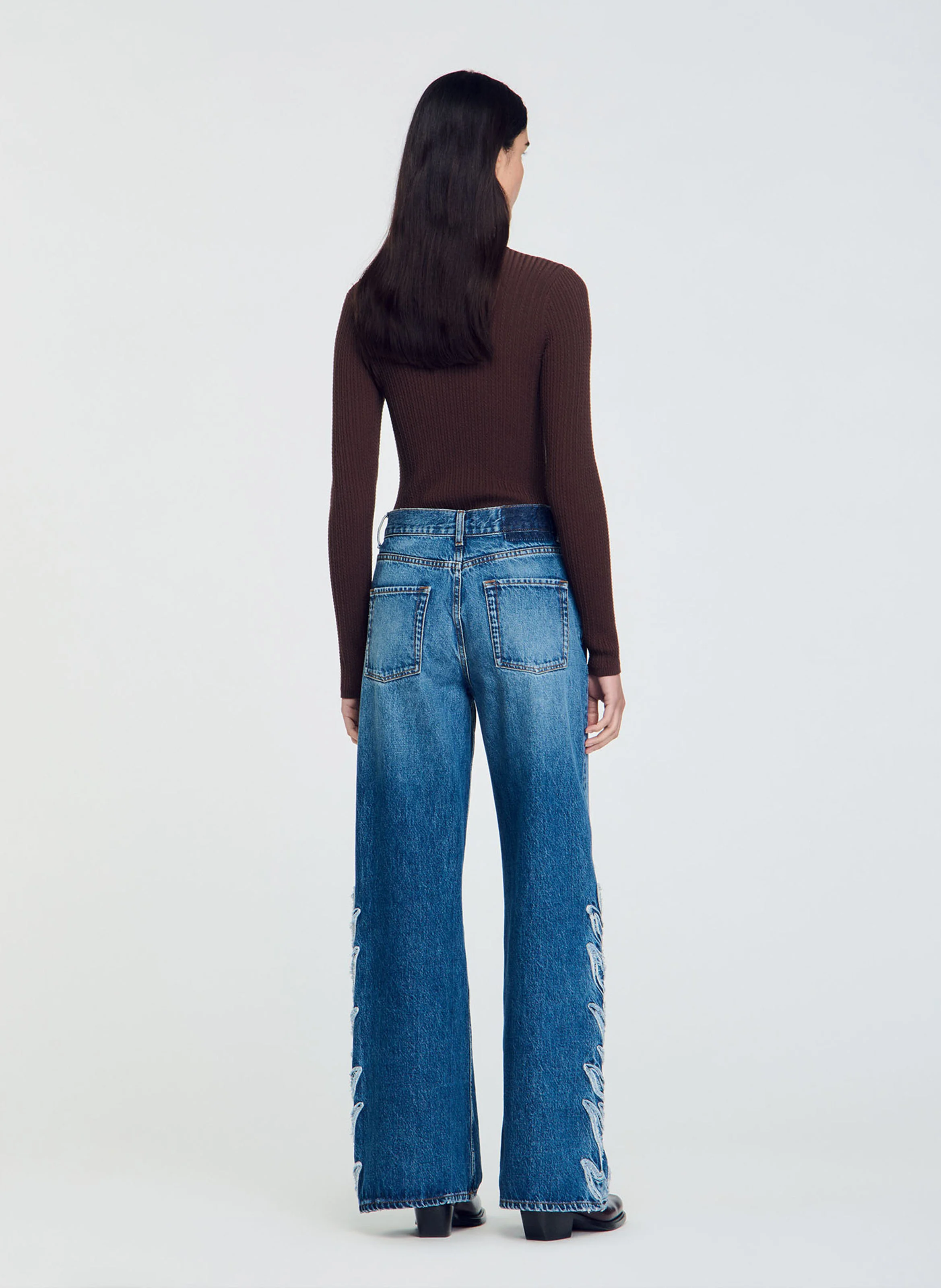 Jean large en coton | Bleu