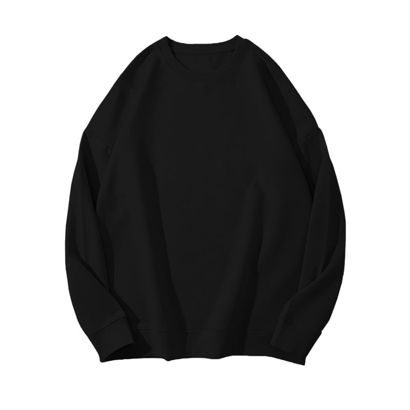 CRIBI - Oversized sweatshirt met ronde hals en effen kleur