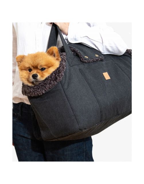 Pet & Co. Honden Draagtas Lucky - Hondenautoaccessoire - 46x35x24 cm Donkergrijs
