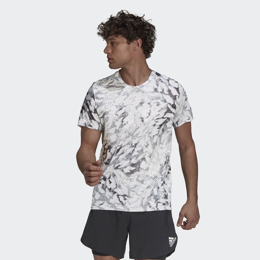 adidas T-shirt d'Entraînement Fast Graphic - Gris/Blanc