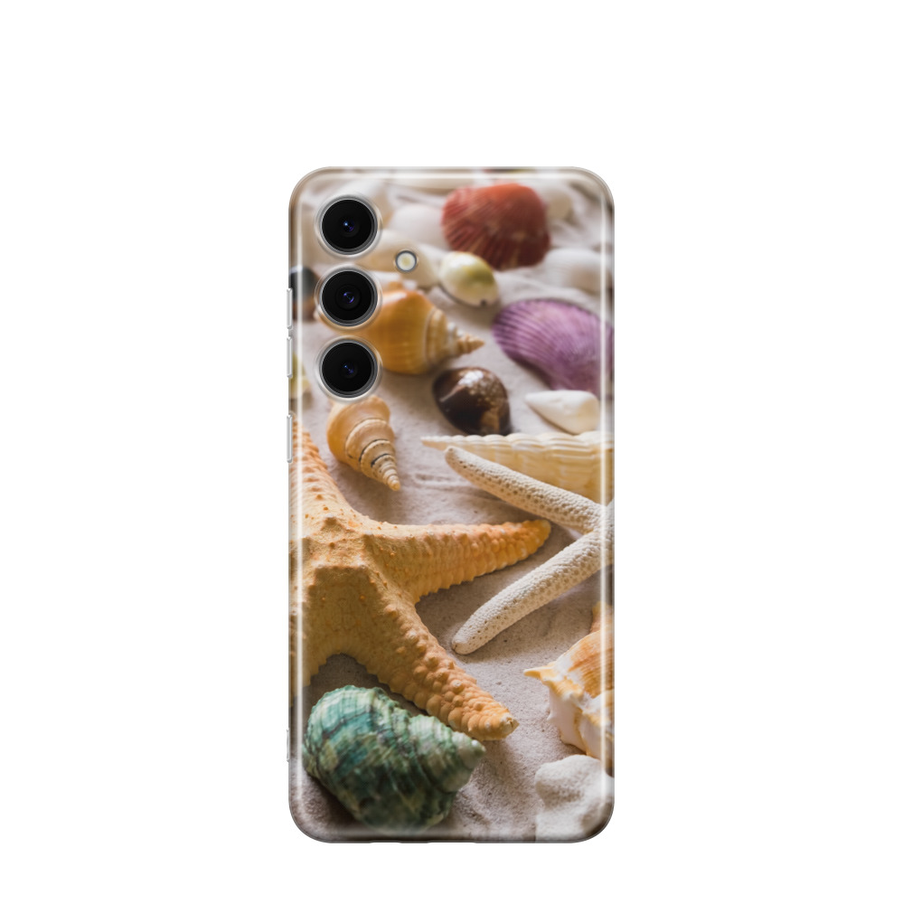 Samsung Galaxy S24 FE Gummi Hülle Strand Muschel - Braun