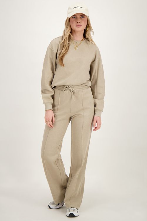 Beige sweater met pintuck