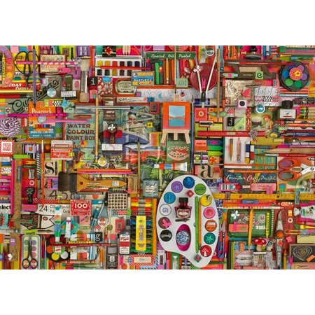 Schmidt Spiele Puzzle - Shelley Davies Vintage Künstlermaterialien, 1000 Teile