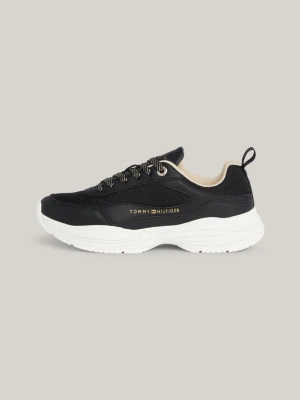 Tênis Runner com Cadarços Grossos e Detalhes Salpicados