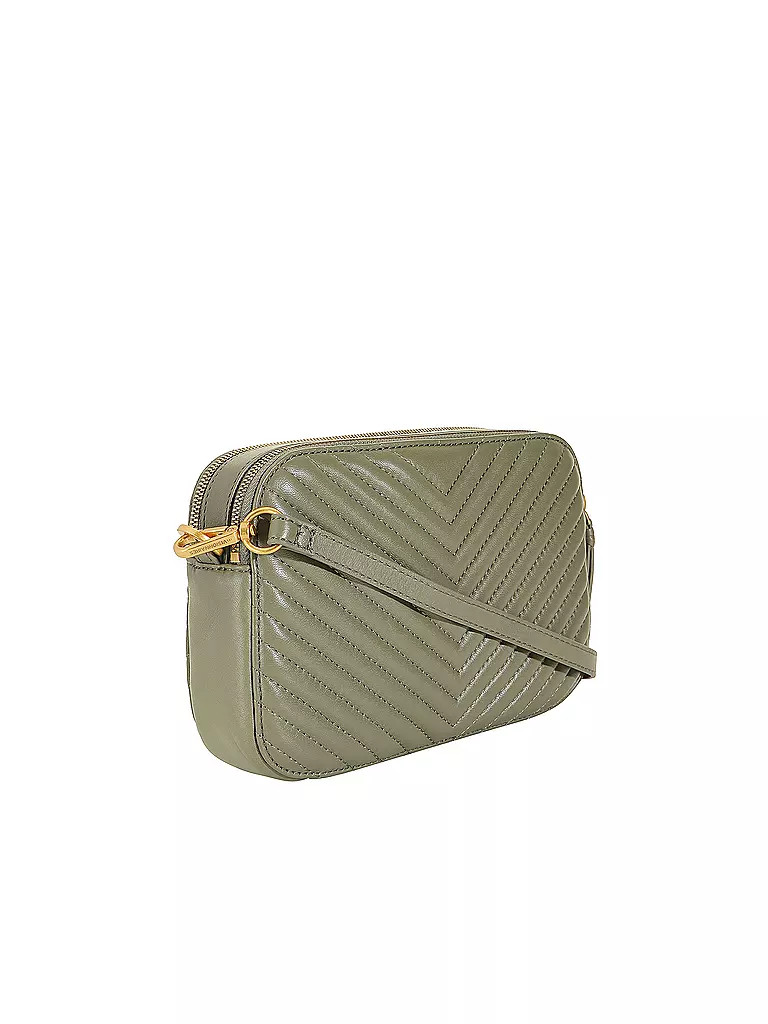 LES VISIONNAIRES Ledertasche - Mini Bag LOLA QUILTING dunkelgrün