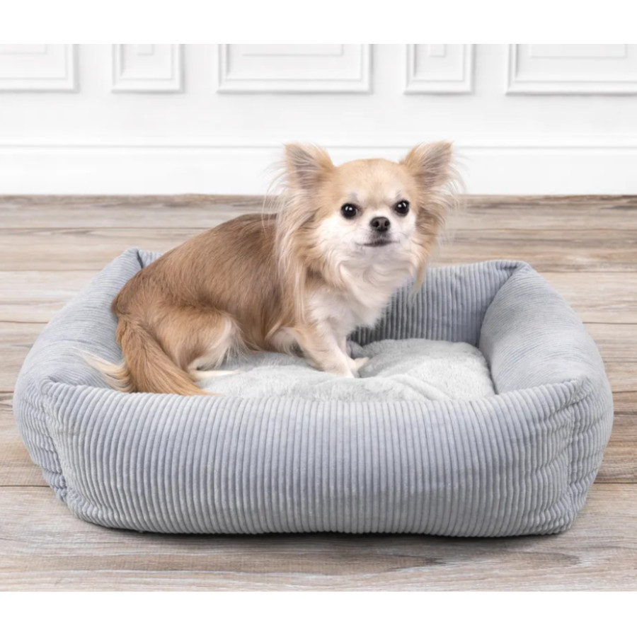 Cama retangular azul para cães Flamingo Colette