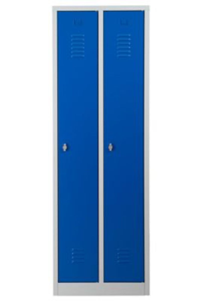 PROREGAL Garderobekast Camel 2 compartimenten HxBxD 180 x 60 x 50 cm Hangslot Grijsblauw