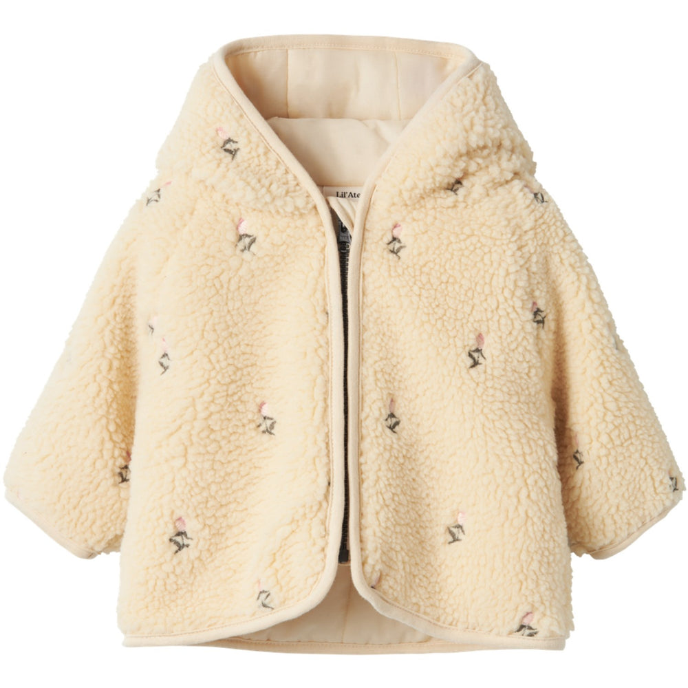 Køb Lil'Atelier Bleached Sand Nalo Loose Sherpa Jakke