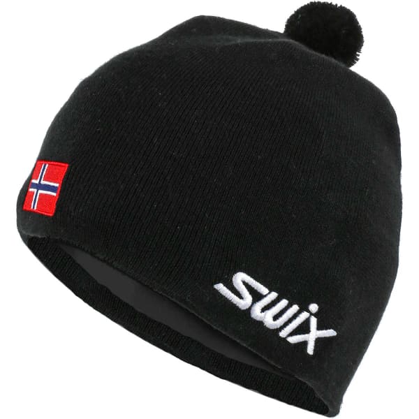 Bonnet ski de fond SWIX TRADITION HAT W/FLAG BLACK