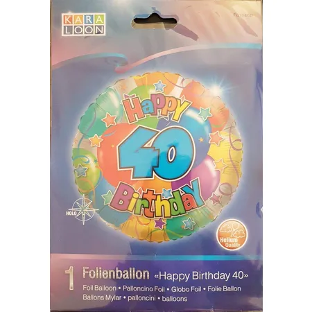Karaloon Folienballon Happy Birthday 40