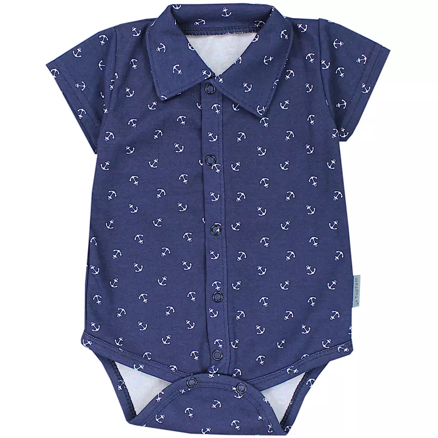 TupTam Baby Jungen Langarm Kurzarm Body mit Kragen beige Modell 1
