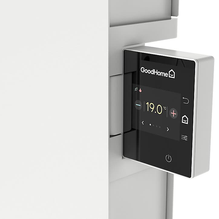 Radiateur connecté électrique à inertie fluide GoodHome Iriya blanc 1500W vertical