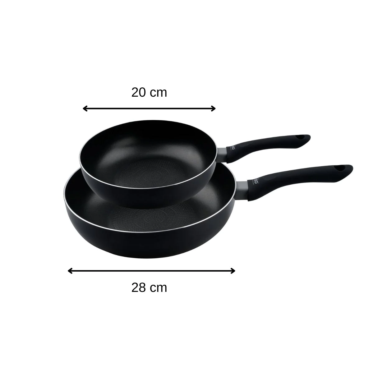 Set de 2 woks de cuisine 20 cm et 28 cm avec fond en nid d'abeille et