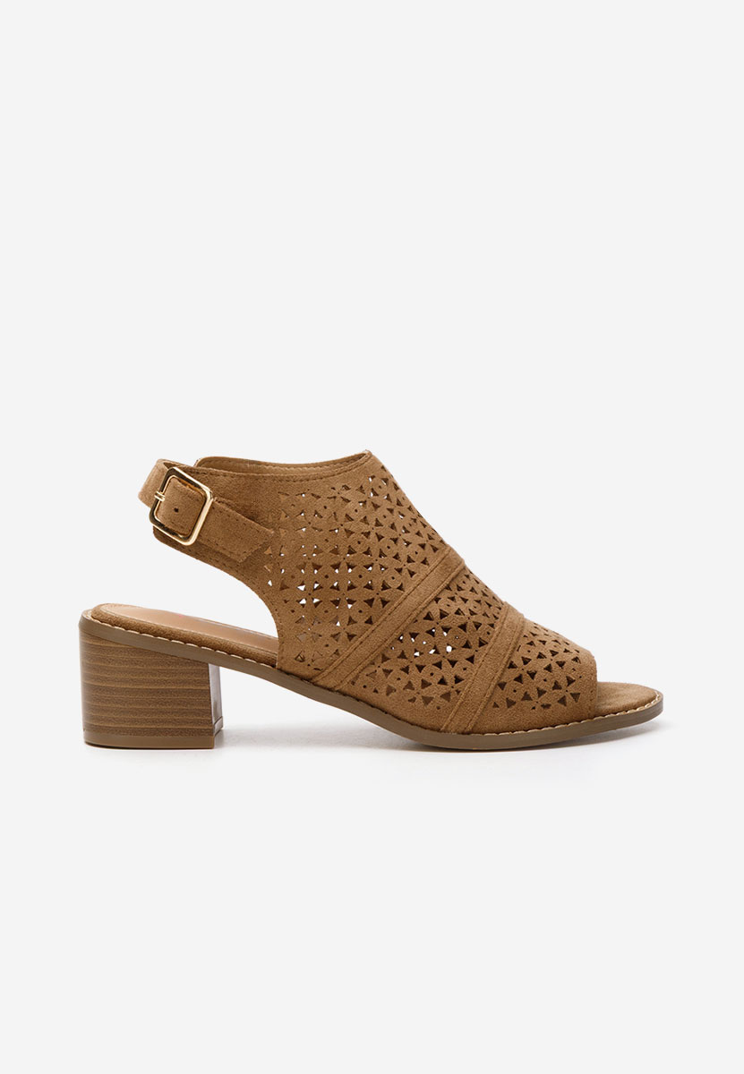 Sandales à petit talon kaki Skarlet