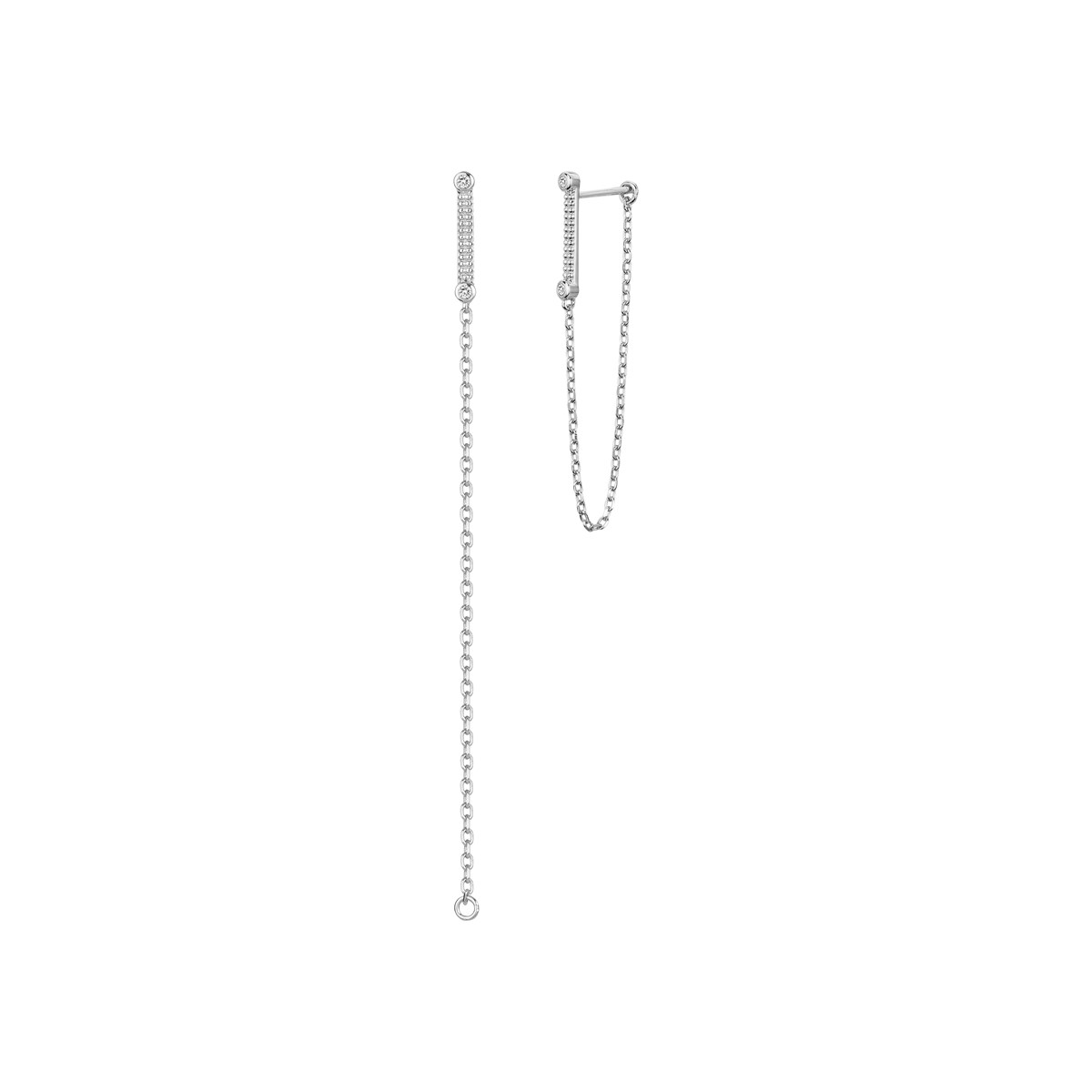 Boucles d'oreilles pendantes en Argent avec oxyde de zirconium blanc