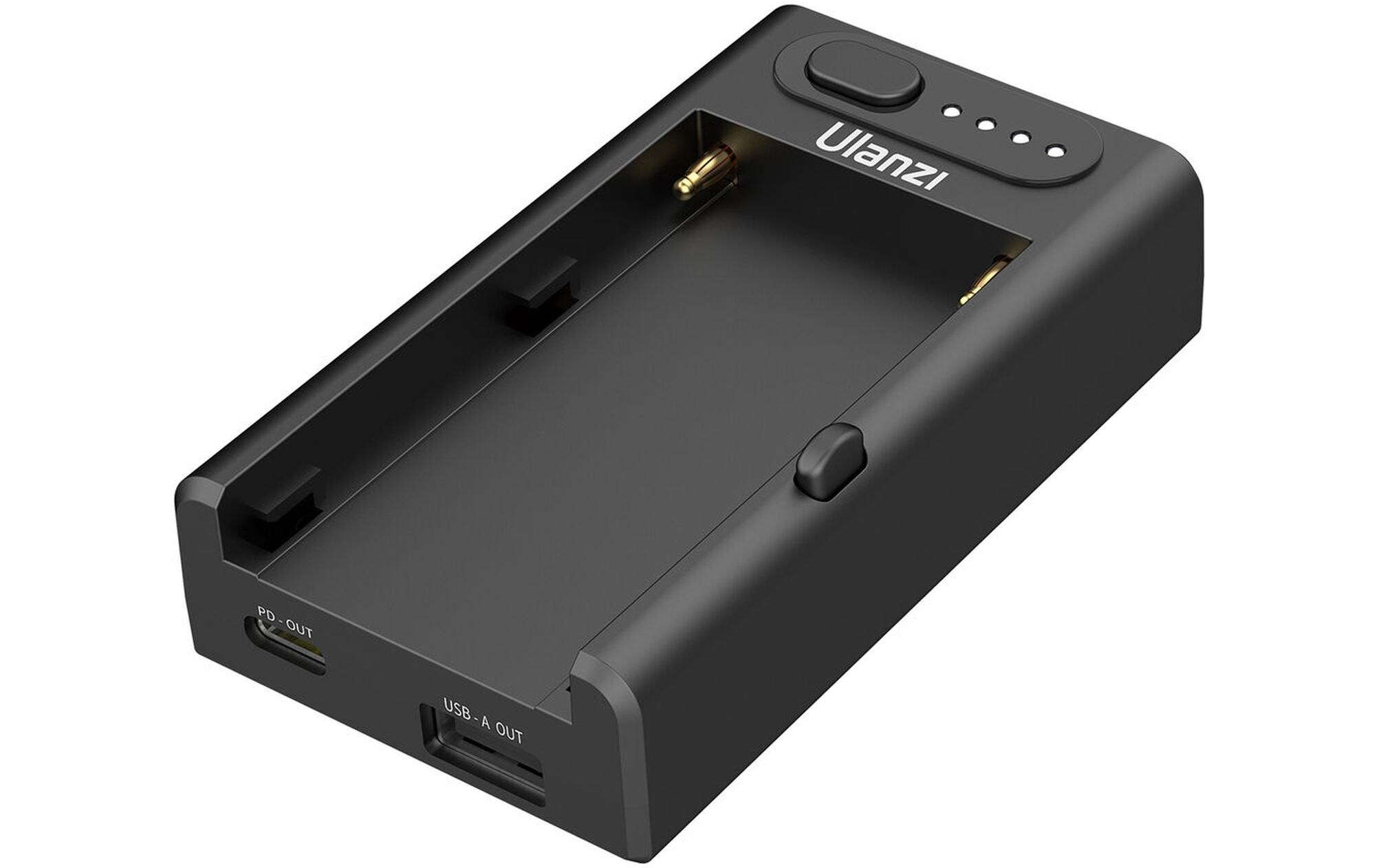 Ladegerät NP-F01Ulanzi NP-F01 Multifunktionales Akku-Ladegerät/Netzteil für Sony L-Serie, AC, Chemie-Li-Ion, 1 Position, W/O-Ausgang, USB, Quick Charge