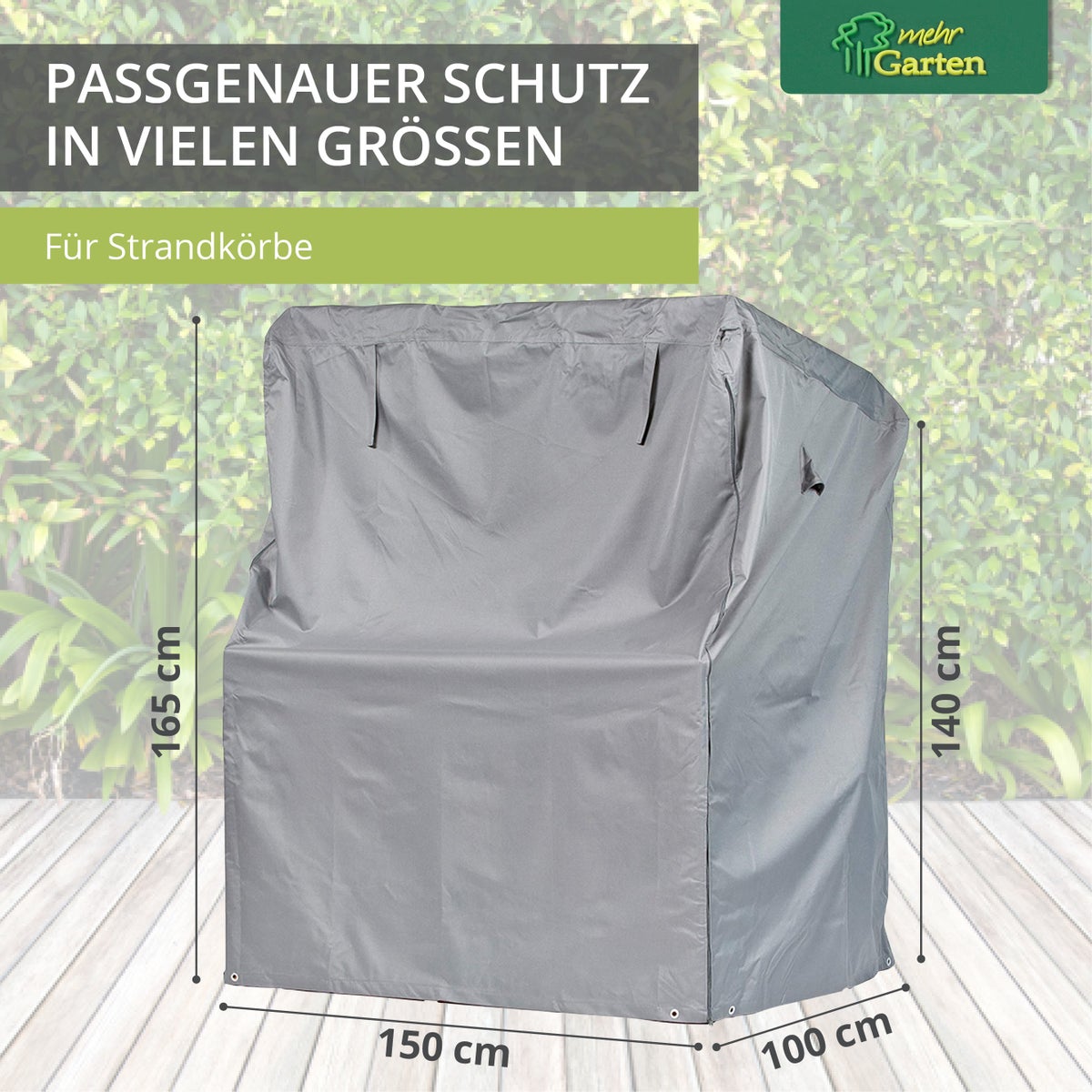 Meer Tuin Strandstoel Beschermhoes Winterbestendig | Tuinmeubelhoes Winterbestendig | Tuinmeubelhoes Waterdicht | UV-bestendig & weerbestendig | 165x100x165/140cm | Oxford 600D stof