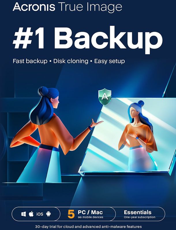 Acronis True Image Essentials | 5 Apparaten | 1 Jaar