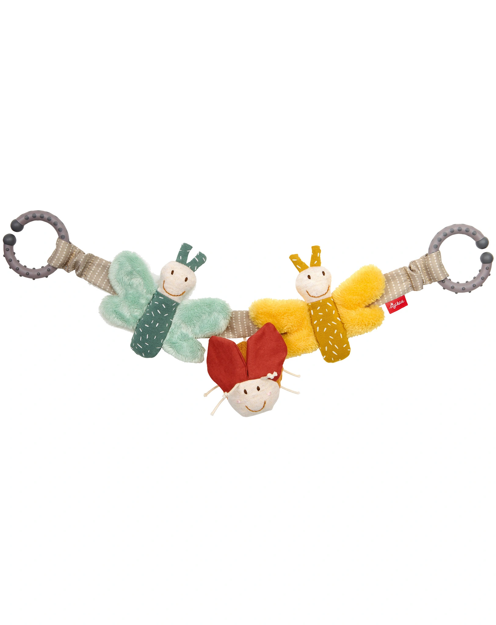 Kinderwagenkette YELLOW SUNSHINE SCHMETTERLING in bunt