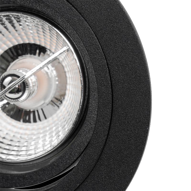 Ronde inbouwspot zwart verstelbaar - Chuck 70