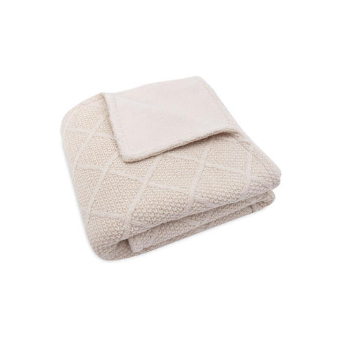 Couverture berceau fleece Check knit - Oatmeal - JOLLEIN