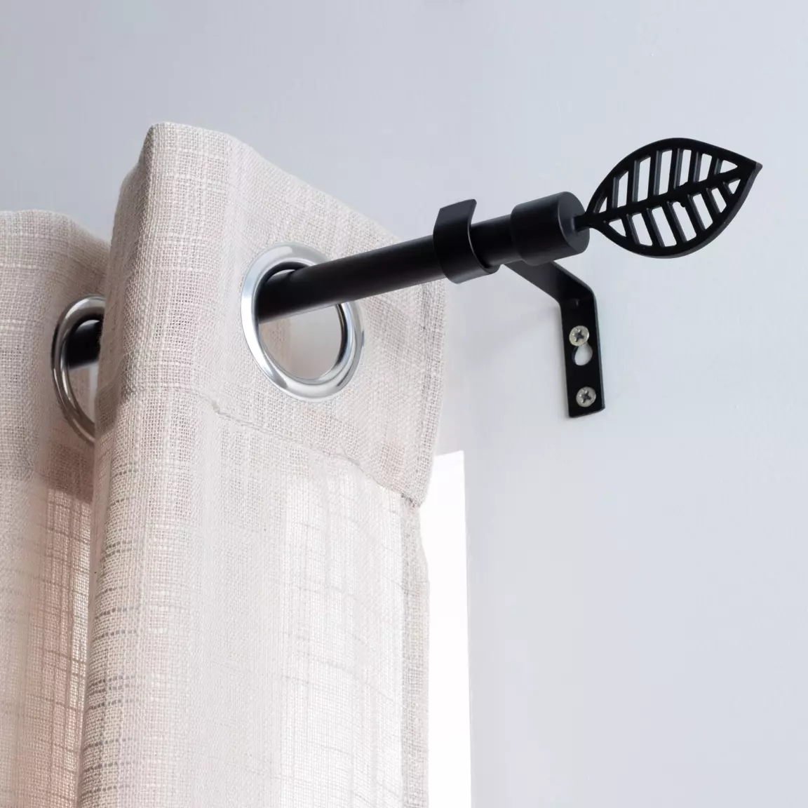 Kit de tringle extensible (L120 - L210 cm / D16 mm) Sevigne Noir mat
