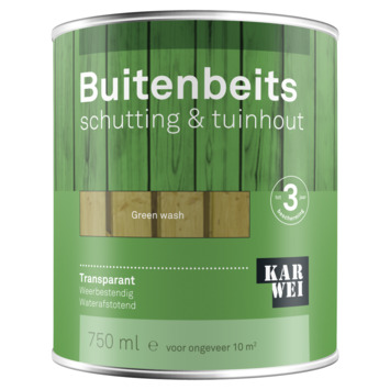 KARWEI buitenbeits schutting & tuinhout transparant green wash 750 ml