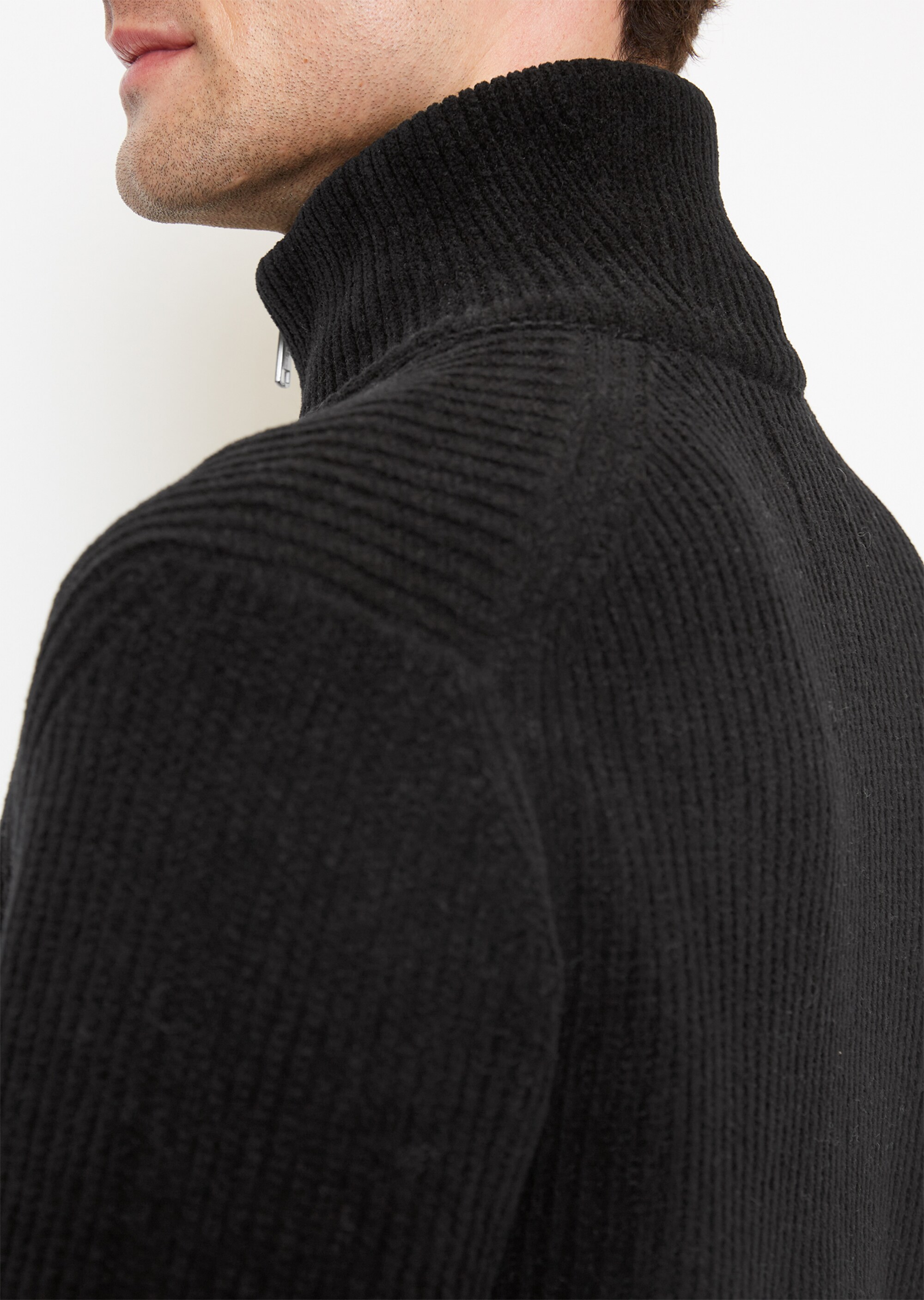 Zip-Cardigan relaxed aus softem Organic Cotton-Chenille