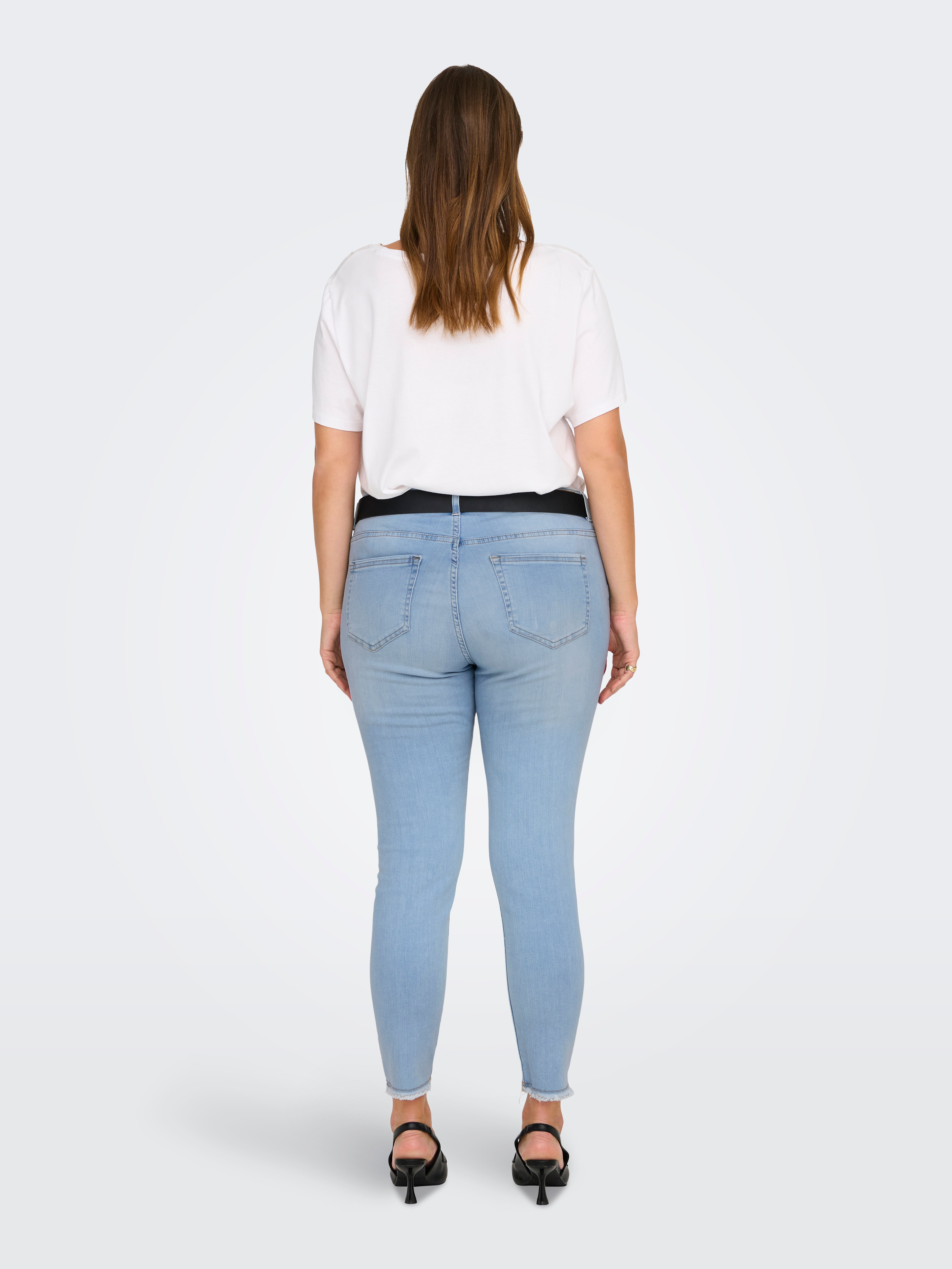 CARWILLY Skinny Fit Jeans Light Blue Bleached Denim