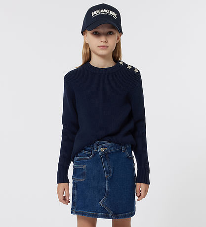 Zadig & Voltaire Bluse - Uld/Polyamid - Night m. Stjerner