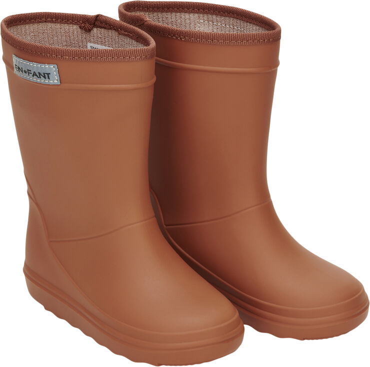 En Fant Rubber Rain Boot Solid Leather brown