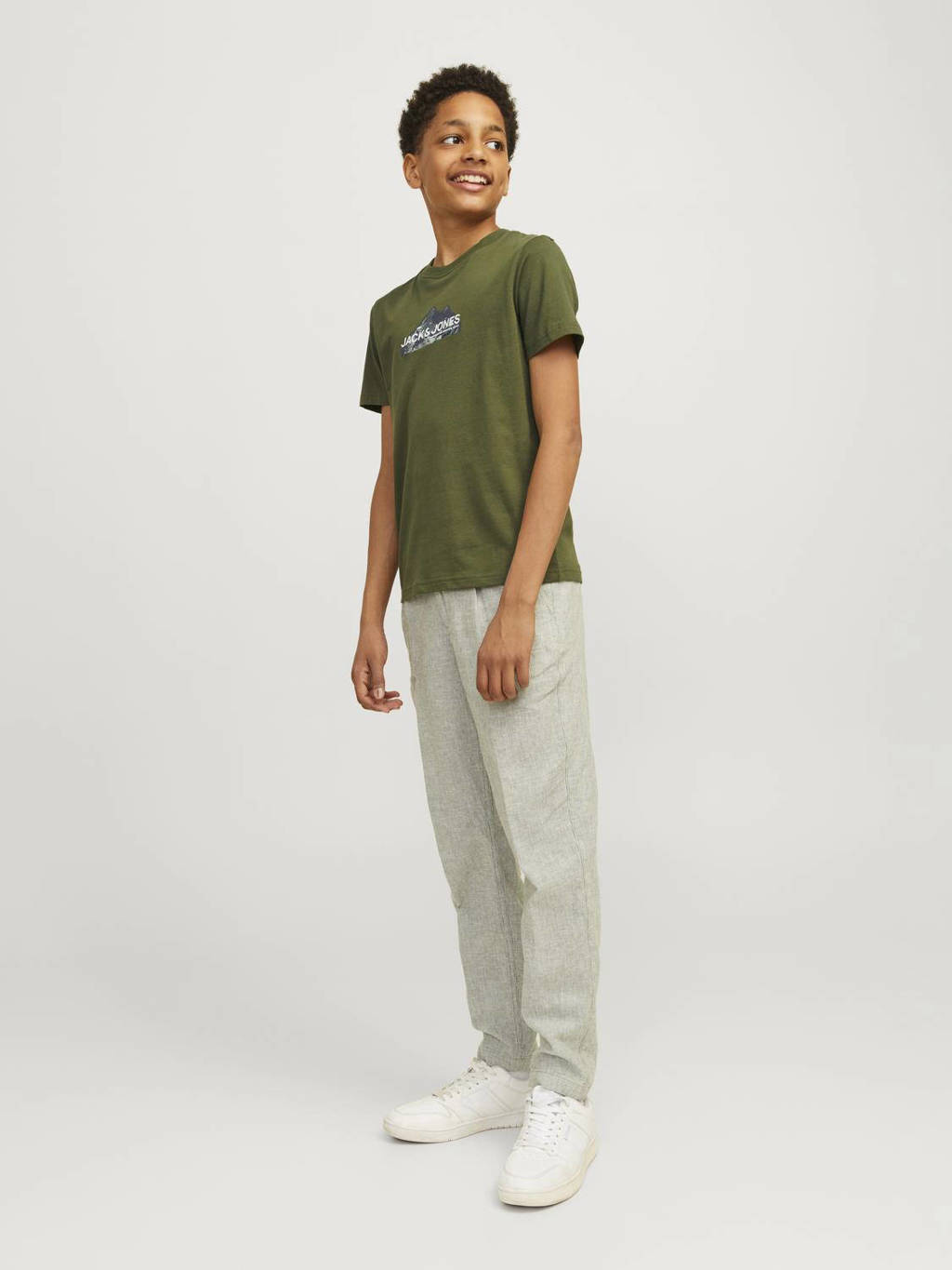 JACK & JONES T-shirt JCOMOUNTAIN met printopdruk donkergroen
