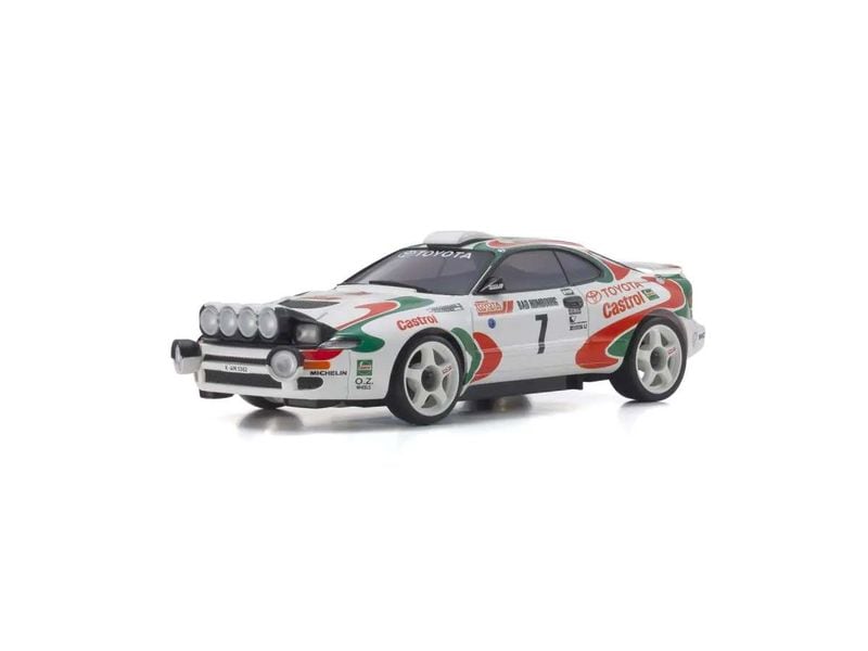 Kyosho Mini-Z MA020 Toyota Celica Turbo WRC 1993 ARTR, Weis AWD Mini-Z Modell mit Driftreifen im Readyset