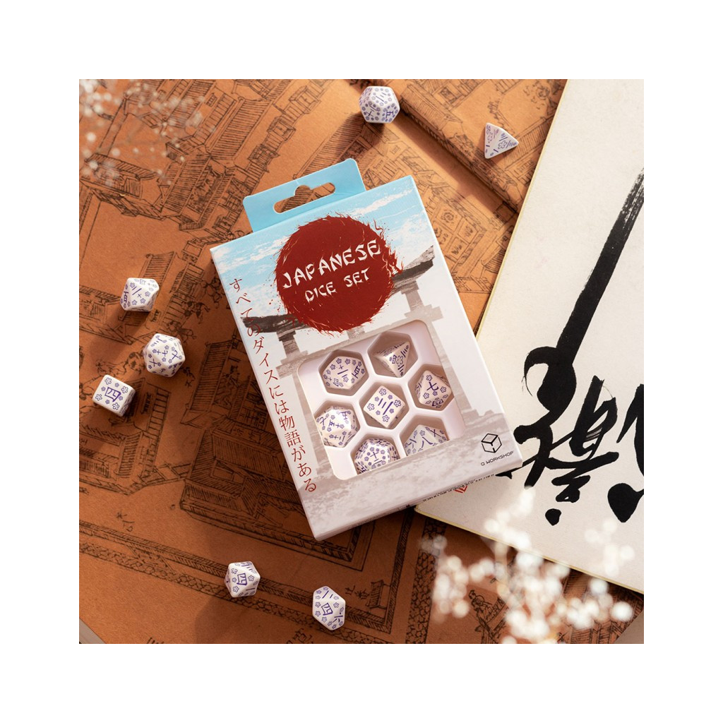 Japanese Dice Set - Blue Star Lotus
