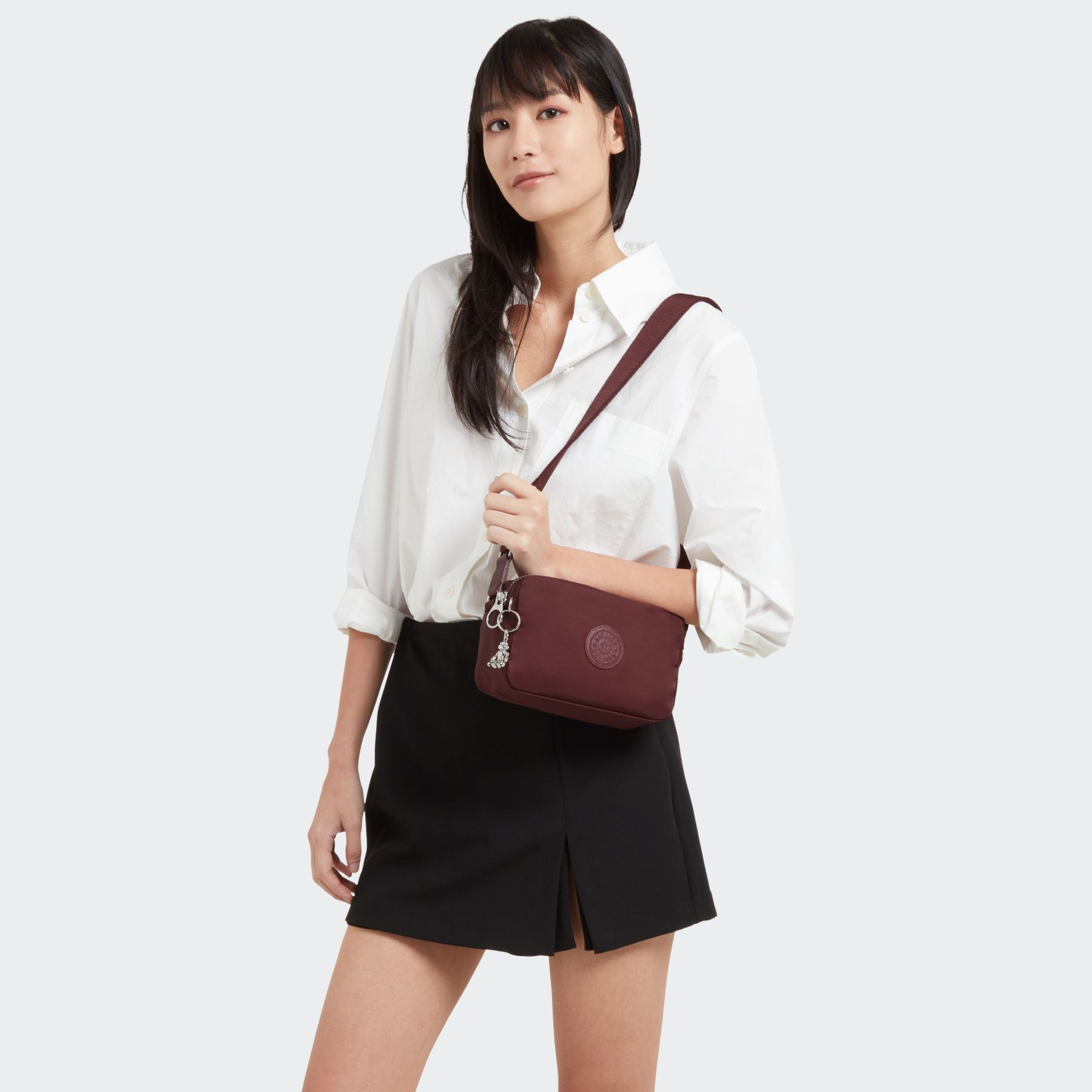 MILDA Petit Sac Bandoulière Style Caméra - Deep Aubergine