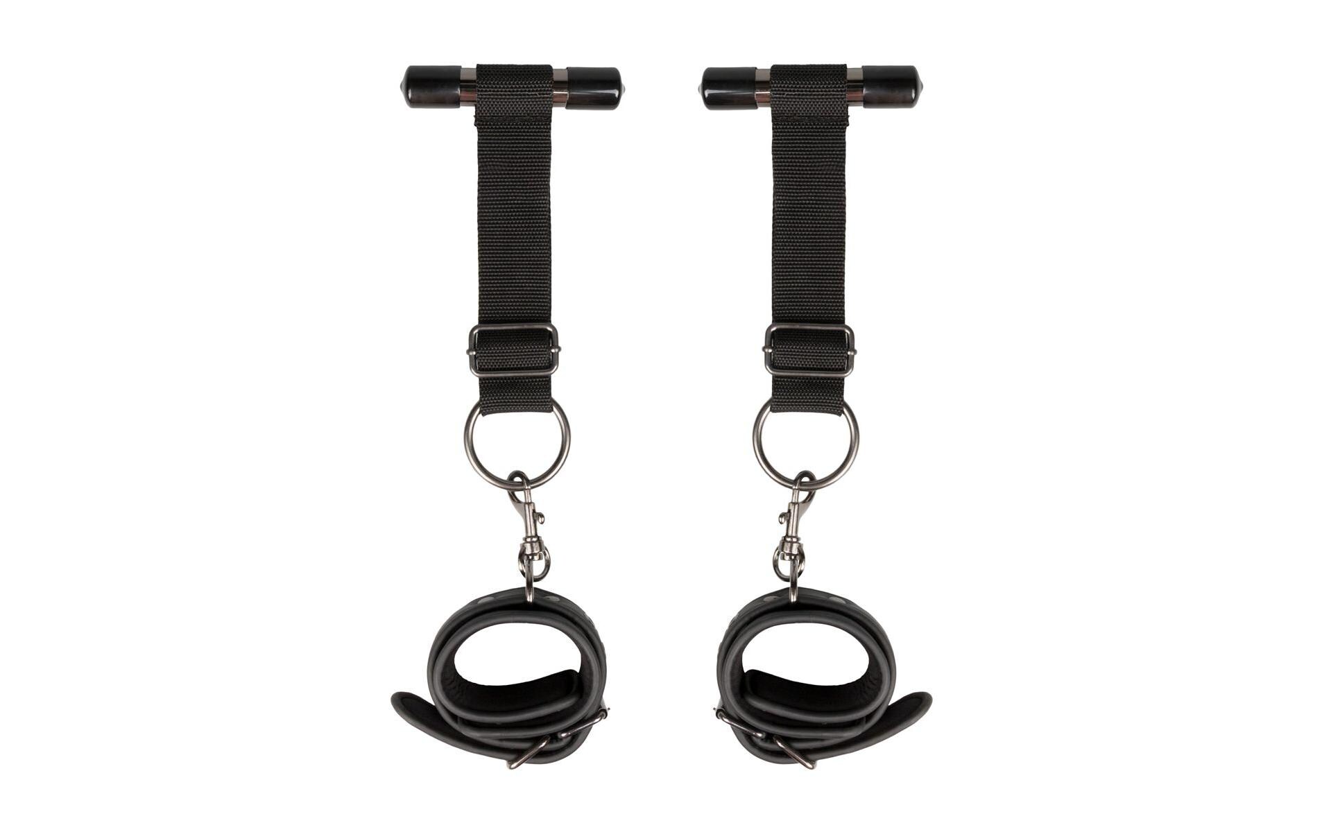 Over the Door Wrist Cuffs SchwarzHandschellen für erotische Bondage-Spiele