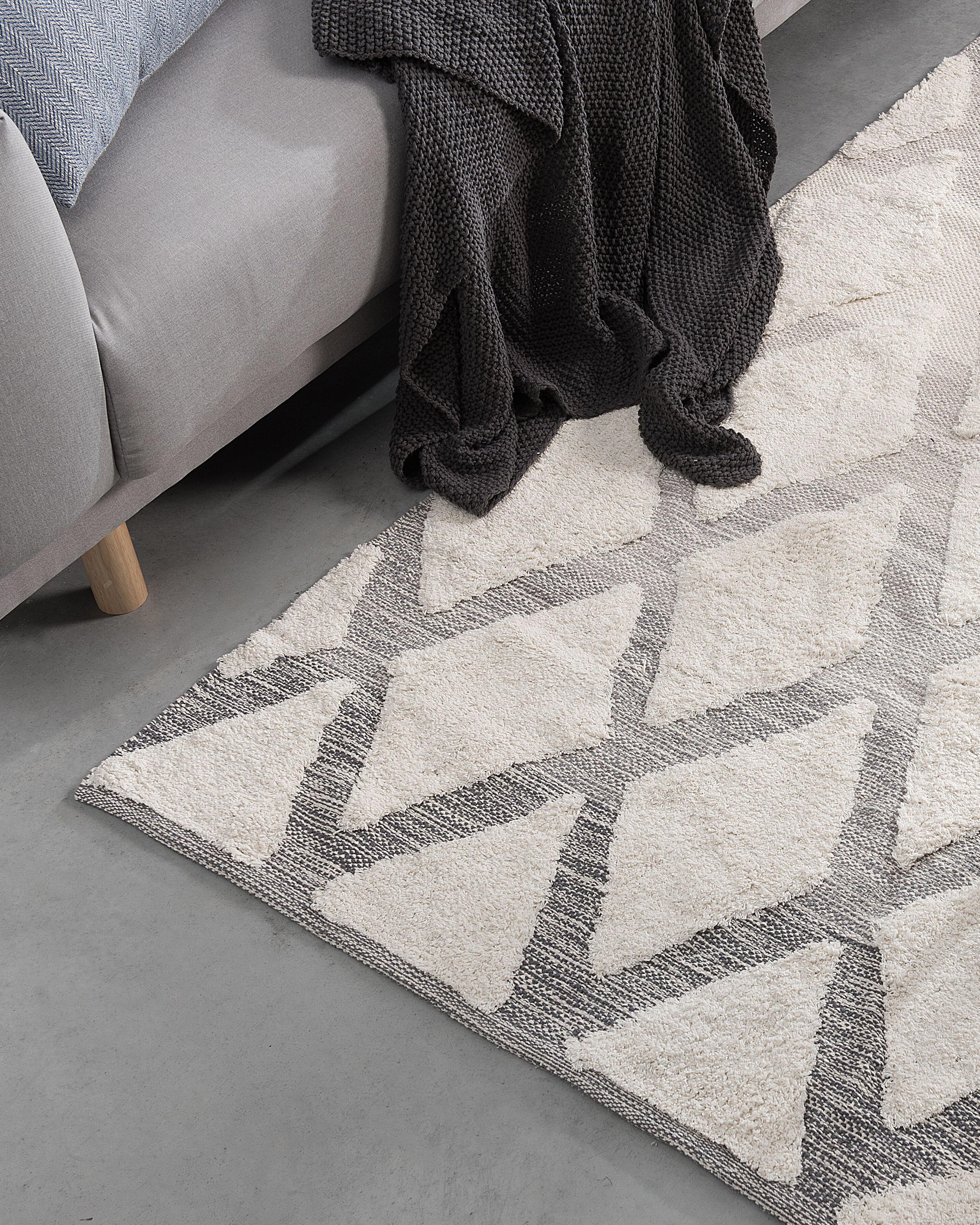 Vloerkleed PENDIK Lichtbeige 140 x 200 cm Katoen