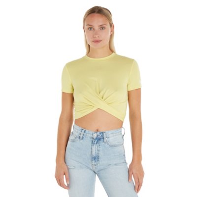 Tee-shirt à manches courtes femme Twisted Cropped CALVIN KLEIN