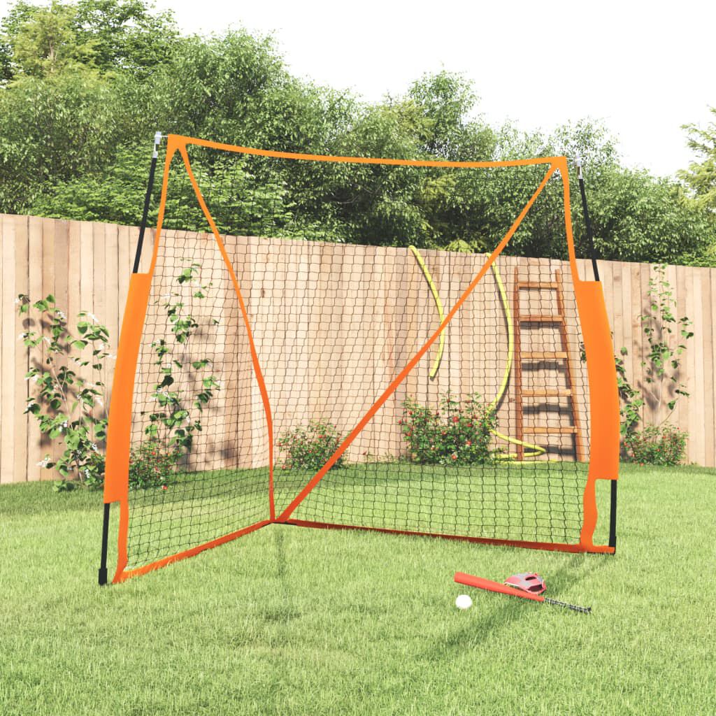 vidaXL Honkbalnet Oranje en Zwart 183x182x183 cm